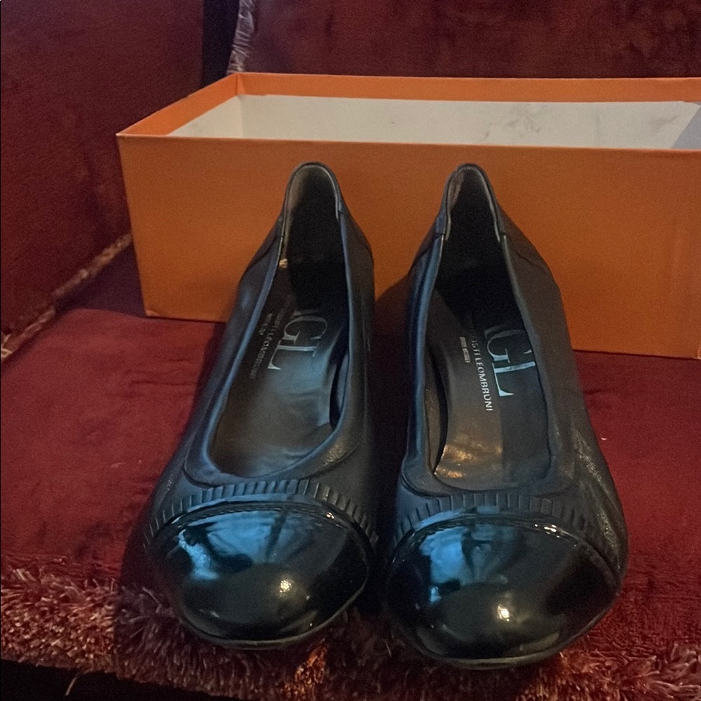 AGL Black Patent Leather Ballet Flats